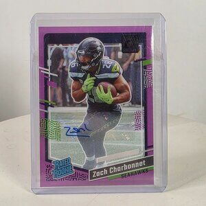 Zach Charbonnet Seahawks Rated Rookie Autographed Card 124/175 Panini Clearly Do